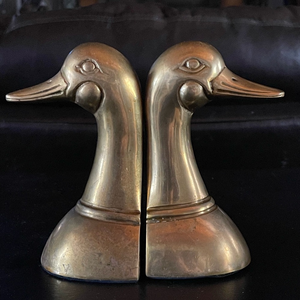 Brass Duck Bookends